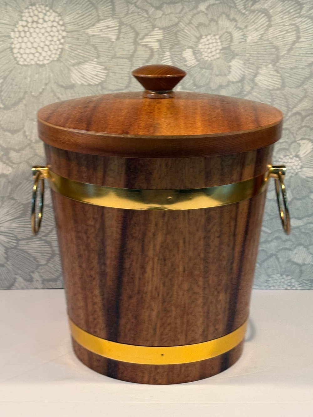 Vintage MCM Teak Ice Bucket made in  Japan